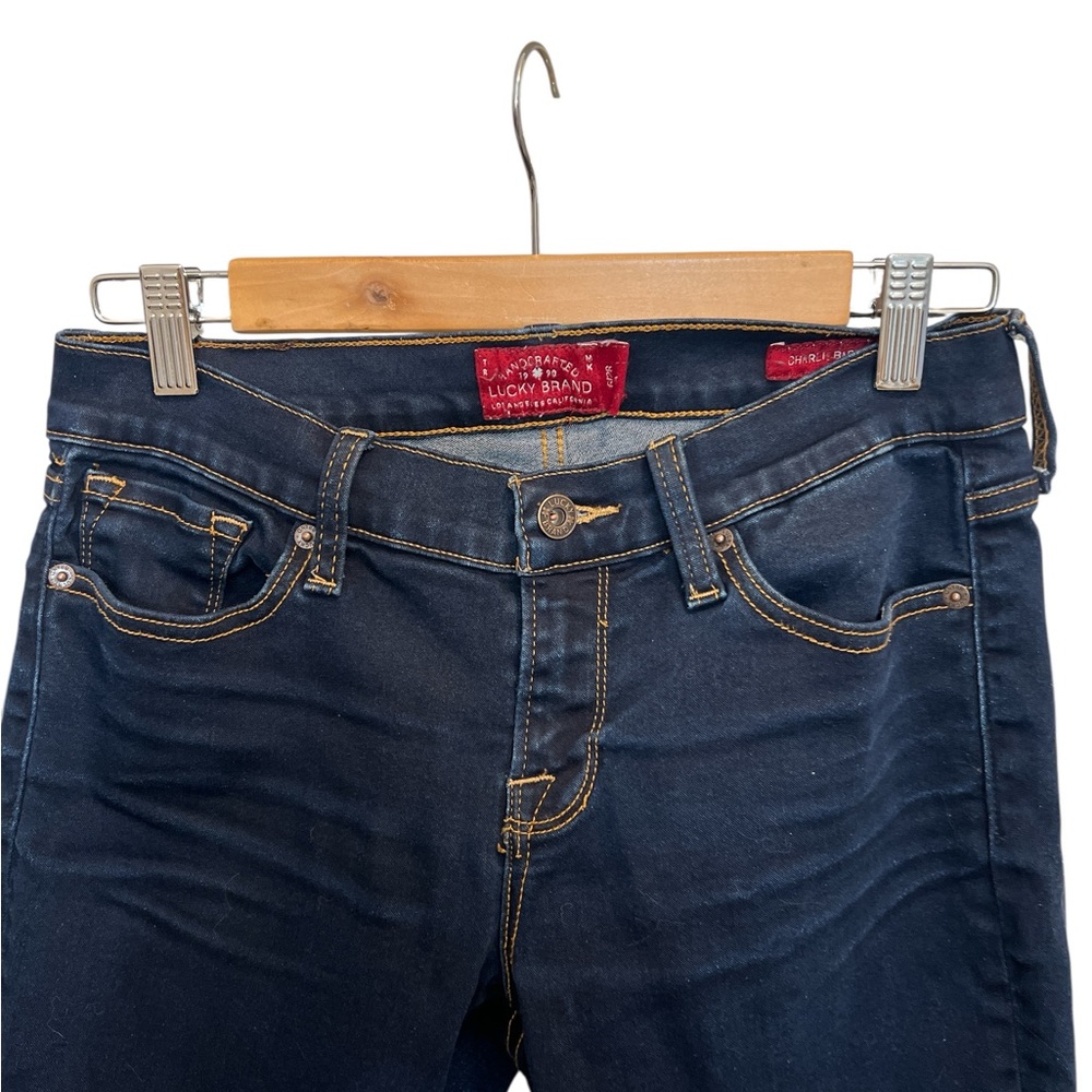 Lucky Brand Charlie Baby Boot Jeans Size 6/28 Low Rise Dark Wash Bootcut - Picture 9 of 12